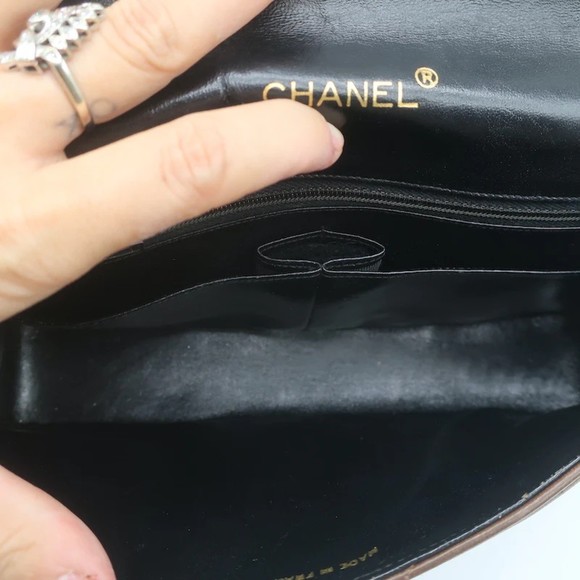 Vintage Chanel 2.55 CC Shoulder Bag Brown Rope-Trim Wavy Stitch Leather - Picture 11 of 12